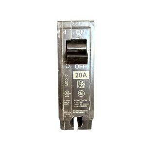 GE THQB1120 20 Amp 1 Pole Bolt-On Circuit Breaker, Black